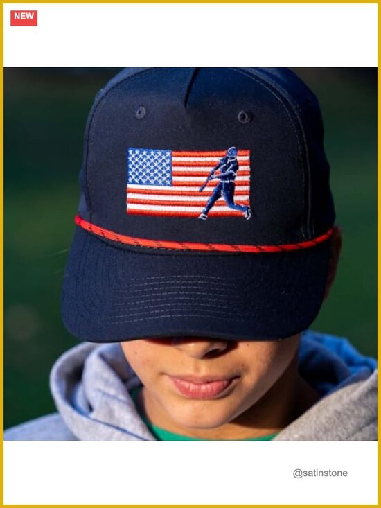 Adjustable Baseball Rope Hat - Youth & Adult Sizes, Snap Back main image 4